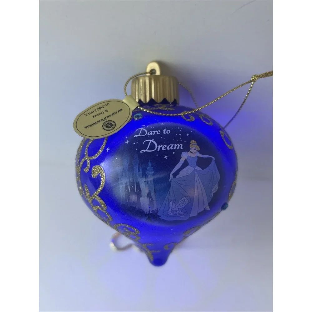 Bradford Disney DAZZLING DREAMS Glass Ornament Cinderella Replacement Works